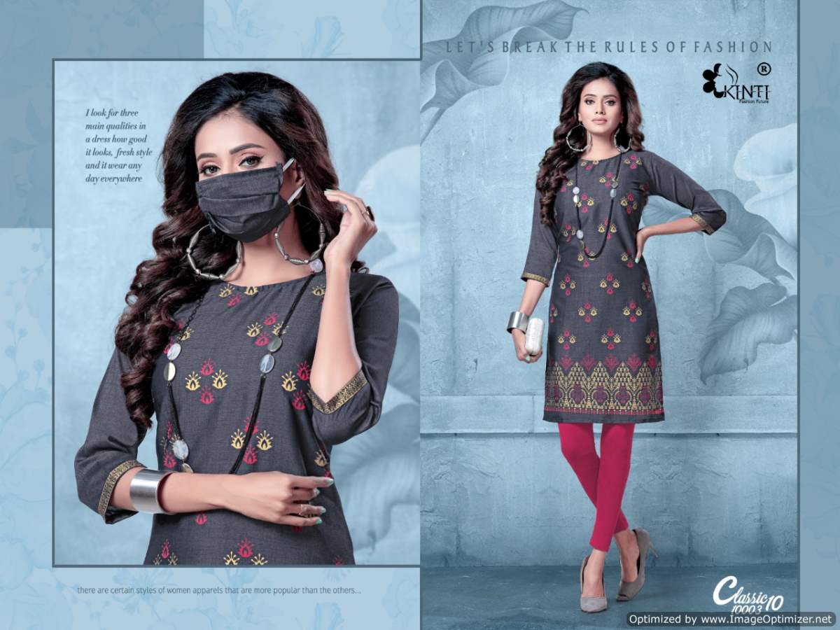 Kinti Calssic 10 Rayon Printed Designer Party Wear Kurti Collection